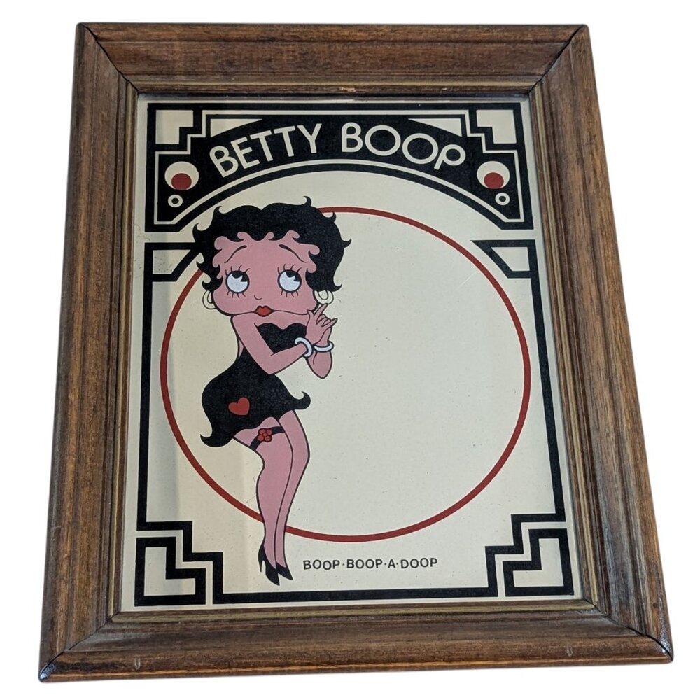 Vintage Betty Boop Collectible Wood Collectible Saloon Parlor Mirror